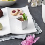 10 Strawberry Street WTR-2SQTBBWLTALL Whittier 3 oz. White Tall Square Porcelain Tid Bit Bowl - 36/Case