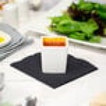 10 Strawberry Street WTR-2SQTBBWLTALL Whittier 3 oz. White Tall Square Porcelain Tid Bit Bowl - 36/Case