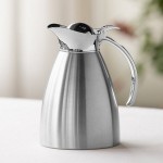 Service Ideas Marquette 10 oz. Polished Stainless Steel Insulated Carafe / Server with Flip-Top Lid MAR03PS