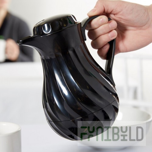 Vollrath 52142 SwirlServe Tilt & Pour 20 oz. Black Beverage Server