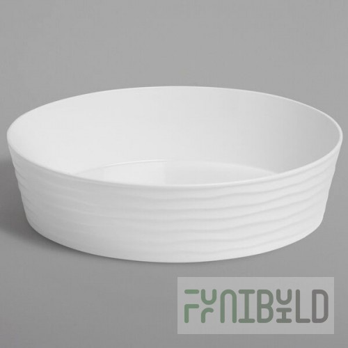 American Metalcraft B12W Del Mar 3.7 Qt. Round White Plastic Stackable Serving Bowl