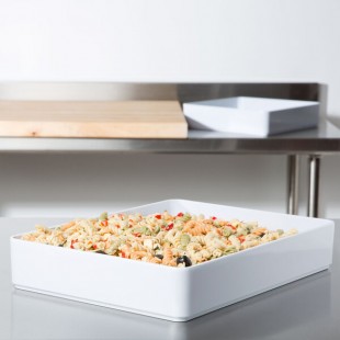 GET ML-86-W 7.6 Qt. Milano White Rectangular Deli Crock - 6/Case GET ML-86-W 7.6 Qt. Milano White Rectangular Deli Crock - 6/Case