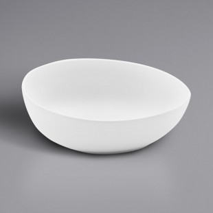 GET Riverstone 20 oz. White Irregular Round Matte Melamine Serving Bowl - 24/Case