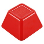 Vollrath V2220040 5 oz. Red / White Extra-Small Square Melamine Bowl