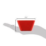 Vollrath V2220040 5 oz. Red / White Extra-Small Square Melamine Bowl