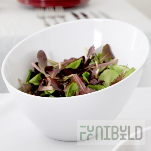 American Metalcraft MELSL112 Endurance 112 oz. Angled Round Melamine Serving Bowl