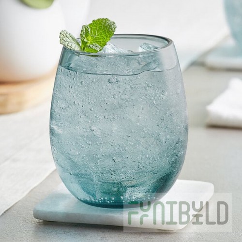 Acopa Pangea 15 oz. Blue Stemless Wine Glass - 12/Case