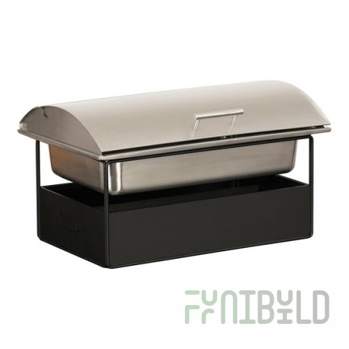 Cal-Mil Onyx Full Size Black Metal Chafer with Lid 23710-13