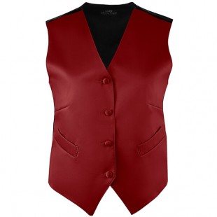 Henry Segal Women's Customizable Burgundy Satin Server Vest - 2XL