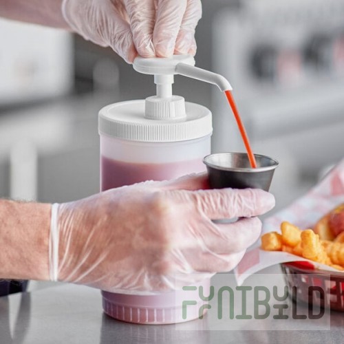 Choice Condiment Pump Kit with 0.5 oz. Plastic Pump and 1 Quart Jug