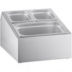 ServSense Stainless Steel Hotel Pan Organizer Set with (4) 1/6 Size Pans ServSense Stainless Steel Hotel Pan Organizer Set with (4) 1/6 Size Pans
