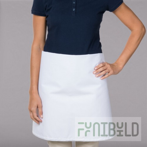 Intedge White Poly-Cotton 4-Way Waist Apron - 38