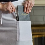 Choice White Poly-Cotton Full-Length Bistro Apron with 2 Pockets - 38 Choice White Poly-Cotton Full-Length Bistro Apron with 2 Pockets - 38