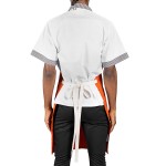 Uncommon Chef 3127 Orange Customizable Poly-Cotton Avalanche Bib Apron with Natural Webbing and 3 Pockets - 34