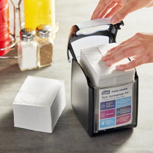 Tork Xpressnap Fit 800723 Black Tabletop Interfold Napkin Dispenser Starter Kit N14 Tork Xpressnap Fit 800723 Black Tabletop Interfold Napkin Dispenser Starter Kit N14