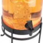 Cal-Mil 1580-2-13 Soho 2 Gallon Black Glass Beverage Dispenser with Ice Chamber - 10