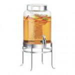 Cal-Mil 1580-2-13 Soho 2 Gallon Black Glass Beverage Dispenser with Ice Chamber - 10