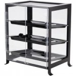 Cal-Mil 1580-2-13 Soho 2 Gallon Black Glass Beverage Dispenser with Ice Chamber - 10