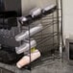 San Jamar C8504WFD Wireworks Vertical 8 - 44 oz. Countertop 3 Cup / 1 Lid Organizer with Side Panels