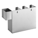 ServSense Extra Tall Adjustable 3-Section Stainless Steel Wall-Mount / Countertop Cup / Lid Holder with Straw Caddy Attachment
