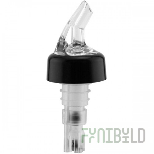 Franmara Bar-Pro 1.25 oz. Clear Spout / Clear Tail Measured Liquor Pourer with Collar 8767 BU - 12/Pack