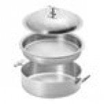 Eastern Tabletop 5904H 4 Qt. Hammered Stainless Steel Induction Pot with Lid and Double Handles