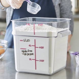 Carlisle 8 Qt. Allergen-Free Clear Square Polycarbonate Food Storage Container Carlisle 8 Qt. Allergen-Free Clear Square Polycarbonate Food Storage Container