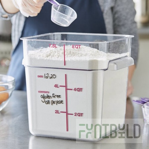 Carlisle 8 Qt. Allergen-Free Clear Square Polycarbonate Food Storage Container