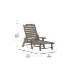 Flash Furniture Monterey Brown Adjustable Polyethylene Adirondack Chaise Lounge with Cup Holder