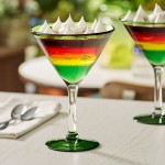 Acopa Tropic 24 oz. Martini Glass with Green Rim and Base - 12/Case