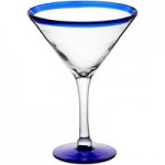 Acopa Tropic 24 oz. Martini Glass with Green Rim and Base - 12/Case