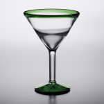 Acopa Tropic 24 oz. Martini Glass with Green Rim and Base - 12/Case