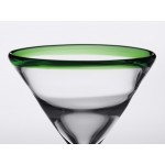 Acopa Tropic 24 oz. Martini Glass with Green Rim and Base - 12/Case