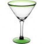 Acopa Tropic 24 oz. Martini Glass with Green Rim and Base - 12/Case