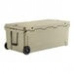 CaterGator CG200TANW Tan 210 Qt. Mobile Rotomolded Outdoor Cooler / Ice Chest