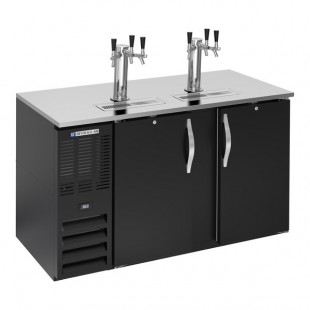 Beverage-Air DD58HC-B-069 2 Triple Tap Kegerator Beer Dispenser - Black, (2) 1/2 Keg Capacity