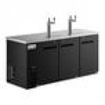 Avantco UDD-378-HC Black Kegerator / Beer Dispenser with 2 Double Tap Towers - (3) 1/2 Keg Capacity