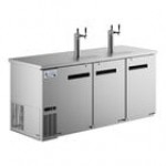 Avantco UDD-378-HC Black Kegerator / Beer Dispenser with 2 Double Tap Towers - (3) 1/2 Keg Capacity