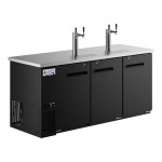 Avantco UDD-378-HC Black Kegerator / Beer Dispenser with 2 Double Tap Towers - (3) 1/2 Keg Capacity