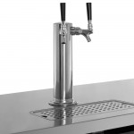 Avantco UDD-378-HC Black Kegerator / Beer Dispenser with 2 Double Tap Towers - (3) 1/2 Keg Capacity