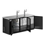 Avantco UDD-378-HC Black Kegerator / Beer Dispenser with 2 Double Tap Towers - (3) 1/2 Keg Capacity