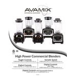 AvaMix BX2100PS 3 1/2 hp Commercial Blender with 8-Speed Programmable Touchpad Control, Timer, 64 oz. Stainless Steel Jar, and 64 oz. Polycarbonate Container - 120V AvaMix BX2100PS 3 1/2 hp Commercial Blender with 8-Speed Programmable Touchpad Control, Timer, 64 oz. Stainless Steel Jar, and 64 oz. Polycarbonate Container - 120V