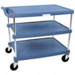 Metro myCart MY2636-35BL Black Utility Cart with Three Shelves and Chrome Posts - 28