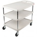 Metro myCart MY2636-35BL Black Utility Cart with Three Shelves and Chrome Posts - 28