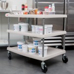 Metro myCart MY2636-35BL Black Utility Cart with Three Shelves and Chrome Posts - 28