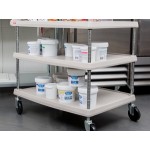 Metro myCart MY2636-35BL Black Utility Cart with Three Shelves and Chrome Posts - 28