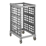 Cambro UPR1826H12 Camshelving® Ultimate 12 Pan Half Size End Load Bun / Sheet Pan Rack with Metal Casters - Unassembled Cambro UPR1826H12 Camshelving® Ultimate 12 Pan Half Size End Load Bun / Sheet Pan Rack with Metal Casters - Unassembled