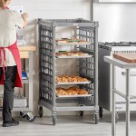 Cambro UPR1826H12 Camshelving® Ultimate 12 Pan Half Size End Load Bun / Sheet Pan Rack with Metal Casters - Unassembled Cambro UPR1826H12 Camshelving® Ultimate 12 Pan Half Size End Load Bun / Sheet Pan Rack with Metal Casters - Unassembled