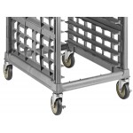 Cambro UPR1826H12 Camshelving® Ultimate 12 Pan Half Size End Load Bun / Sheet Pan Rack with Metal Casters - Unassembled Cambro UPR1826H12 Camshelving® Ultimate 12 Pan Half Size End Load Bun / Sheet Pan Rack with Metal Casters - Unassembled