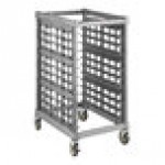 Cambro UPR1826H12 Camshelving® Ultimate 12 Pan Half Size End Load Bun / Sheet Pan Rack with Metal Casters - Unassembled Cambro UPR1826H12 Camshelving® Ultimate 12 Pan Half Size End Load Bun / Sheet Pan Rack with Metal Casters - Unassembled